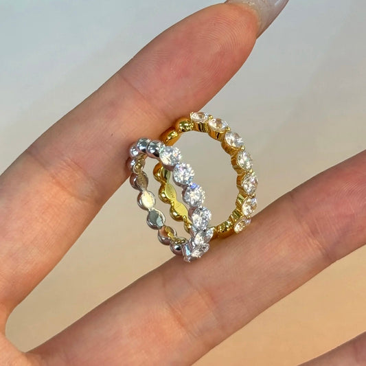 ANSTER Prong Setting Wholesales Price Round cut Lab Grown Diamond Half Eternity Ring with IGI