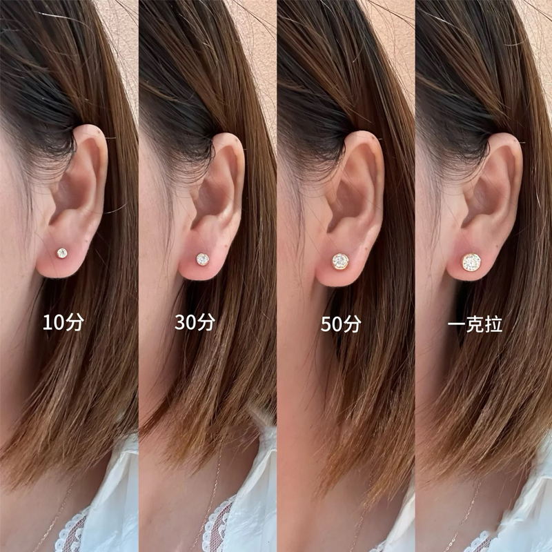 ANSTER Wholesales Price 0.5-1.5ct Bezel Setting Lab Grown Diamonds Stud Earrings with IGI