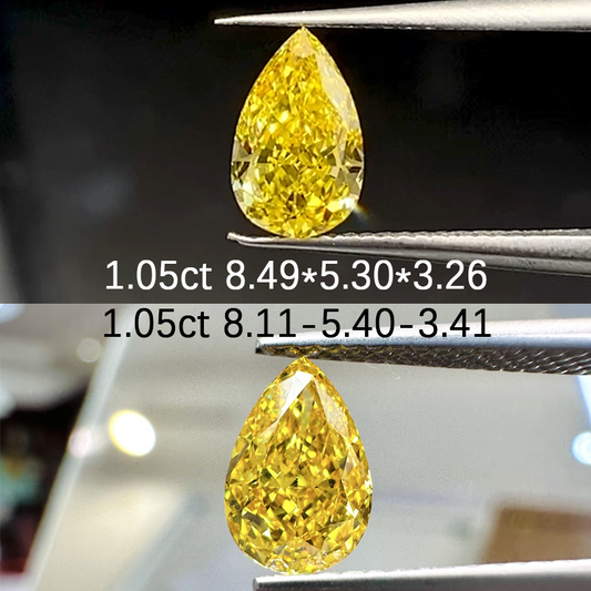 ANSTER Wholesales Price Pear cut Yellow Lab Grown Loose Diamonds with IGI for White Gold Earrings