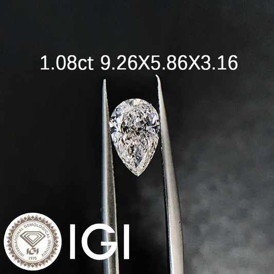 ANSTER Wholesales Price 1-2ct Pear cut Lab Grown Loose Diamonds with IGI for Gold Stud Earrings
