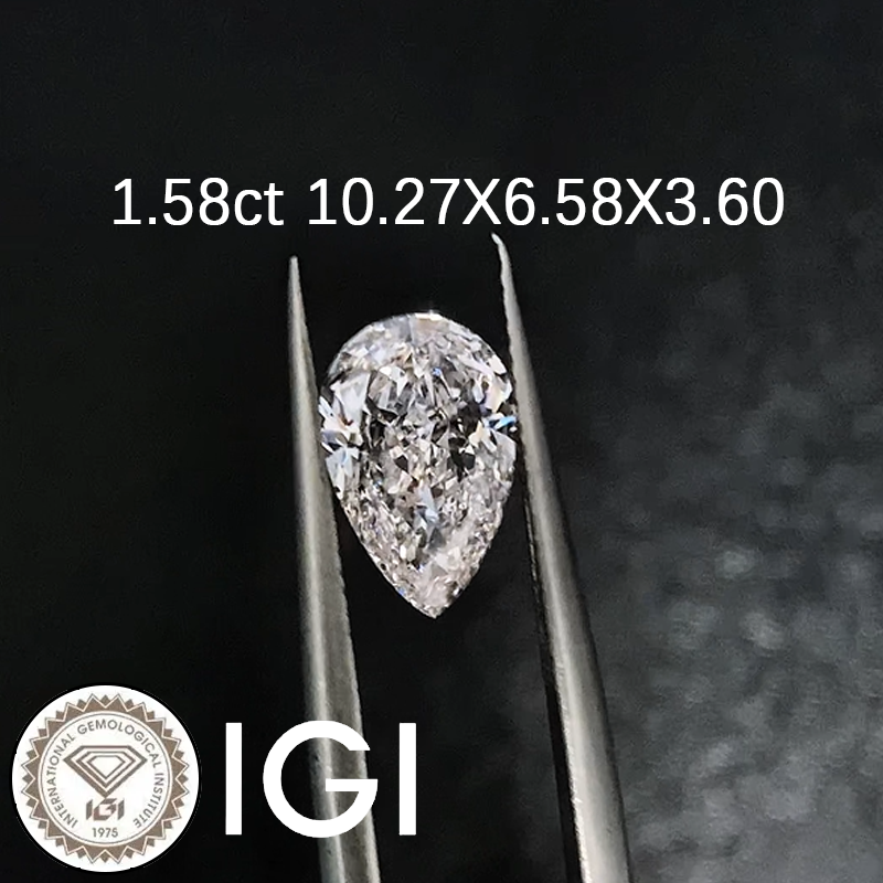 ANSTER Wholesales Price 1-2ct Pear cut Lab Grown Loose Diamonds with IGI for Gold Stud Earrings