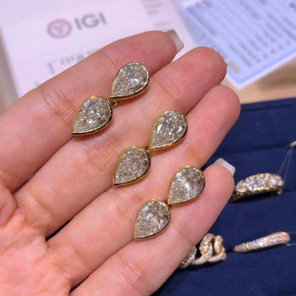 ANSTER Wholesales Price 1-2ct Pear cut Lab Grown Loose Diamonds with IGI for Gold Stud Earrings