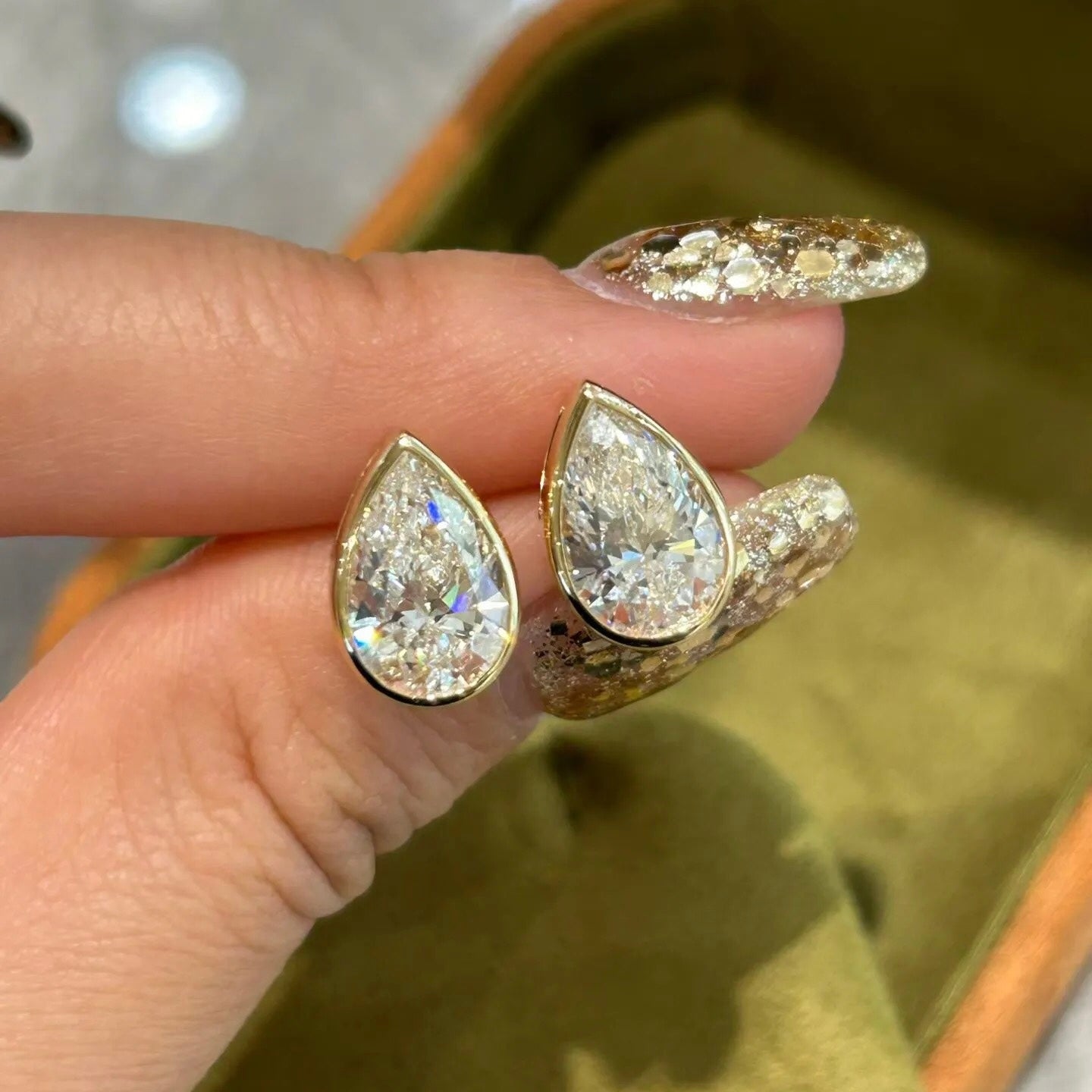 ANSTER Wholesales Price 1-2ct Pear cut Lab Grown Loose Diamonds with IGI for Gold Stud Earrings