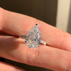 ANSTER Jewelry Anel de diamante ético feito à mão em ouro 18K com lapidação pera cultivado em laboratório 