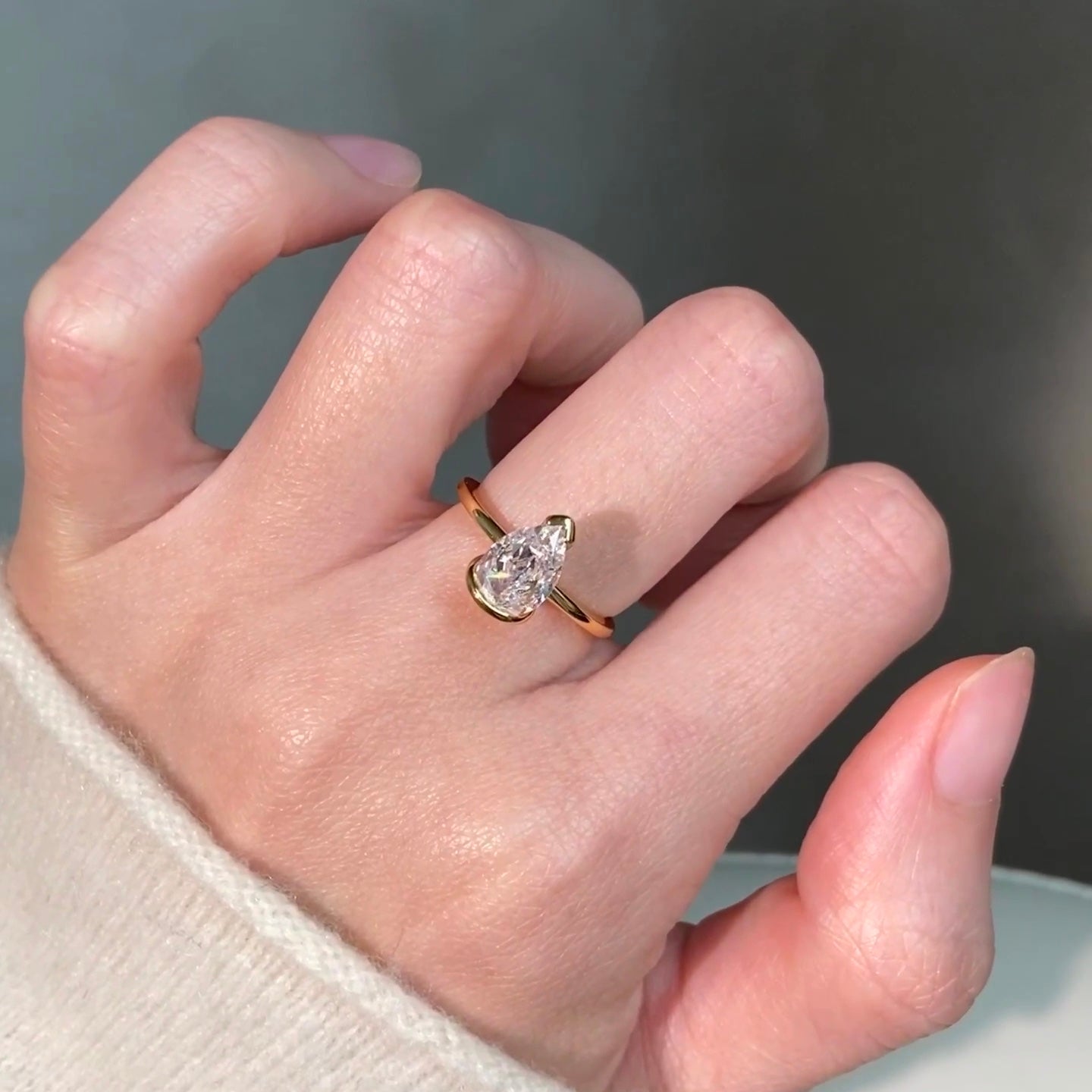 ANSTER Wholesales Price 1.5ct Lab Grown Diamond Ring with IGI Women Gold Ring