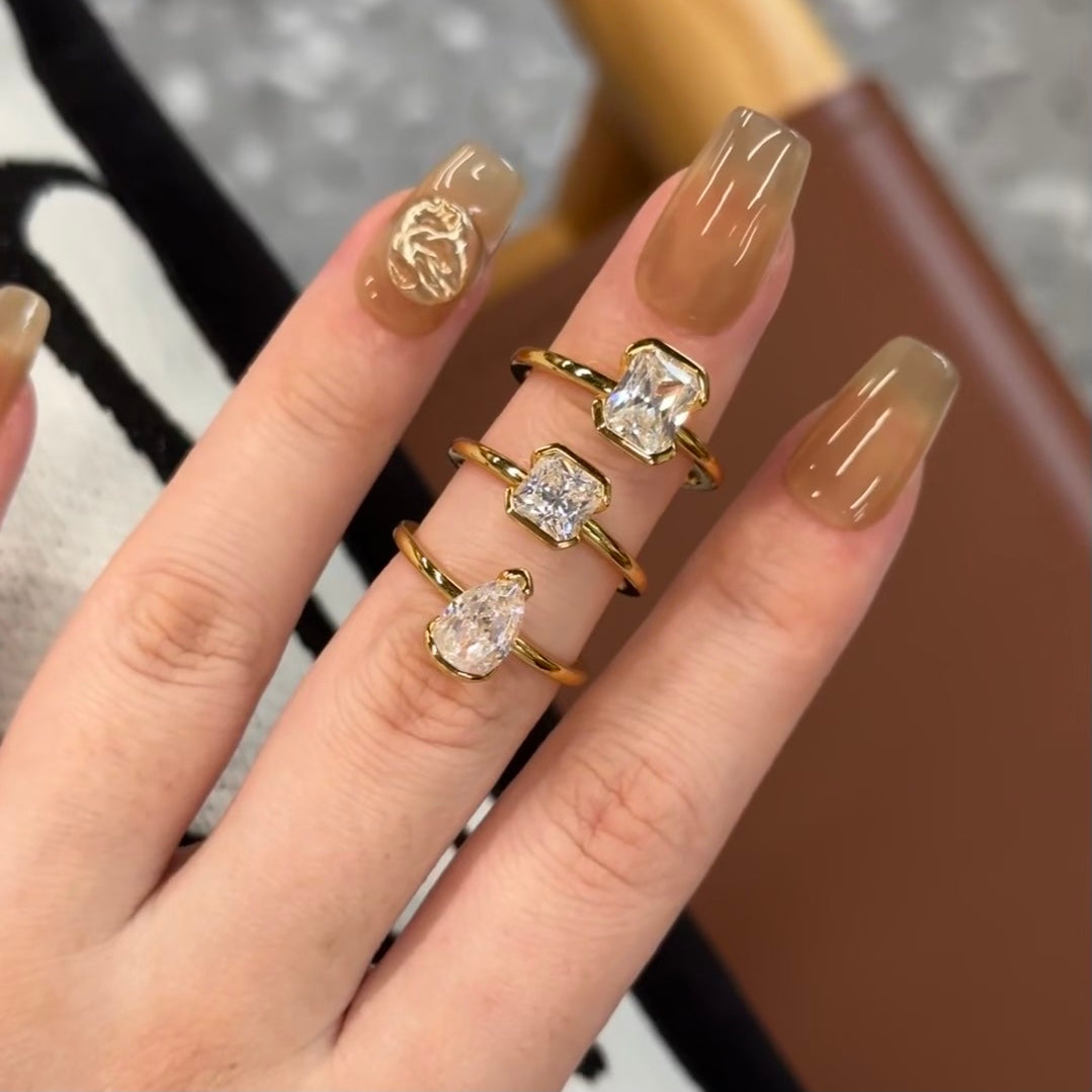 ANSTER Wholesales Price 1.5ct Lab Grown Diamond Ring with IGI Women Gold Ring