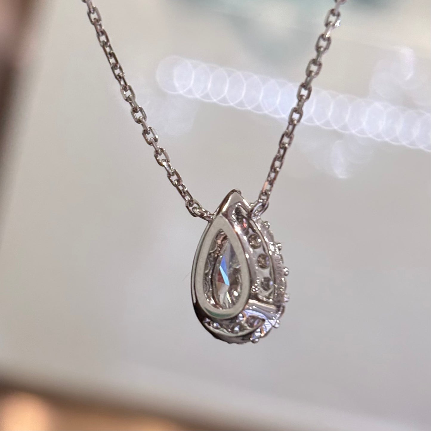 ANSTER Customized Wholesales Price Pear cut Lab Grown Diamond Pendant Necklace with IGI