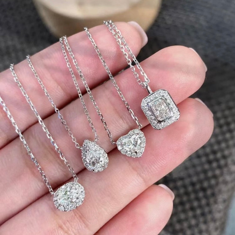ANSTER Customized Wholesales Price Pear cut Lab Grown Diamond Pendant Necklace with IGI