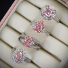 ANSTER Wholesales Price 18K White Gold Ring Fancy vivid Pink Lab Grown Diamond Ring with IGI