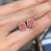 ANSTER Wholesales Price 1ct Cushion cut Pink Lab Grown Diamonds Stud Earrings with IGI