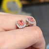 ANSTER Wholesales Price 1ct Cushion cut Pink Lab Grown Diamonds Stud Earrings with IGI