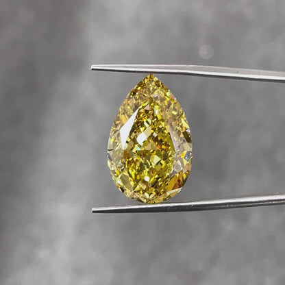 ANSTER Wholesales Price 18.82ct Pear cut Yellow Lab Grown Loose Diamond Fine Necklace with IGI Dubai Jewelry