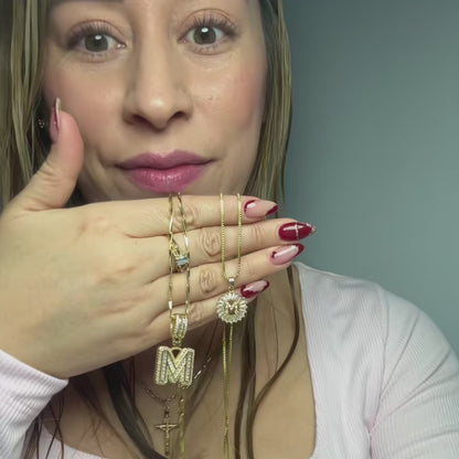 ANSTER Jewelry Custom 18K Gold Letter Shape Lab Grown Diamond Necklace Chains