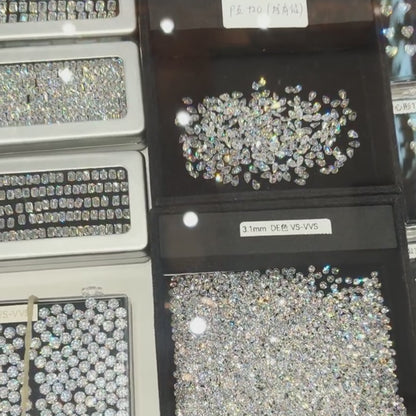 ANSTER Wholesales Price 0.8-1mm Lab Grown Diamond Half Eternity Ring with IGI 18K Gold Ring