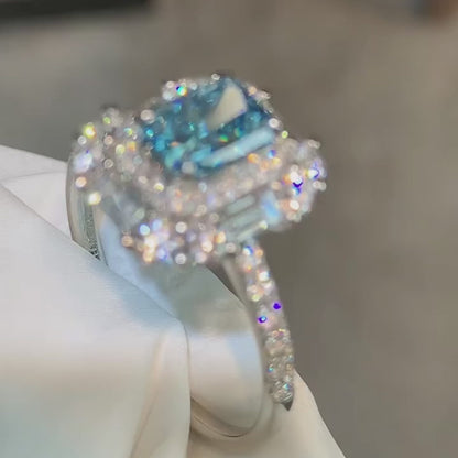 ANSTER Jewelry Anel de diamante ético feito à mão em ouro 18K com lapidação pera cultivado em laboratório 