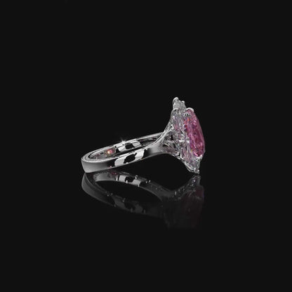 ANSTER Platinum Jewelry PT950 Ring 3 Carat CVD Fancy Lab Grown Diamond Ring with IGI
