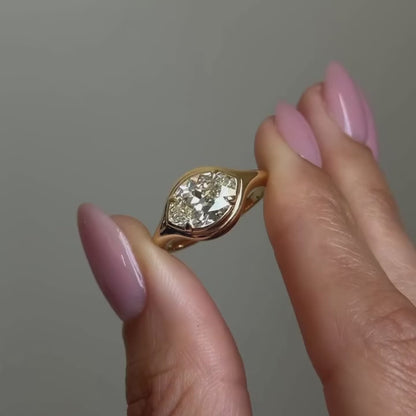 ANSTER 18K Gold Jewelry VS2 VVS1 Fancy Cut Shape Lab Grown Diamond Ring with IGI
