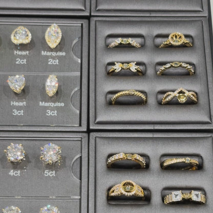 ANSTER JEWELRY Custom Setting and Shanks Diamond Builder Magnetic Design Magnet Engagement Wedding Rings Set Kit Display Sample Selling Tool