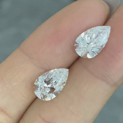ANSTER Jewelry Anel de diamante ético feito à mão em ouro 18K com lapidação pera cultivado em laboratório 