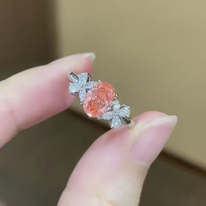 ANSTER Jewelry Anel de diamante ético feito à mão em ouro 18K com lapidação pera cultivado em laboratório 