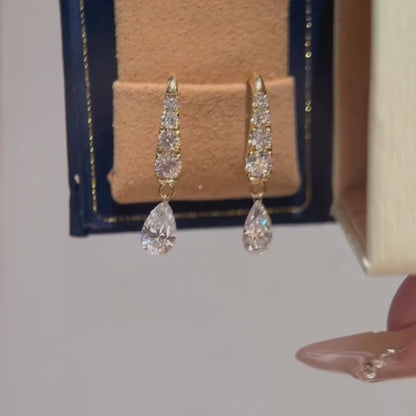 ANSTER Jewelry 18K Gold IGI VVS 6ct Pear Cut Lab Grown Diamond Earrings