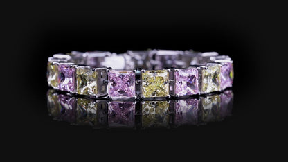 ANSTER Jewelry Custom Pink Lab Grown Diamond Platinum Bracelet