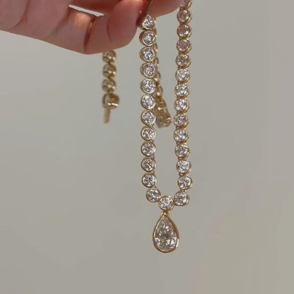 ANSTER Jewelry Anel de diamante ético feito à mão em ouro 18K com lapidação pera cultivado em laboratório 