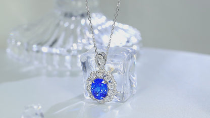 ANSTER JEWELRY 2.4 CTW Oval Lab Grown Spinel S925 Necklace plated