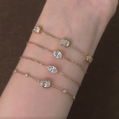 ANSTER Wholesales Price 0.3ct Fancy Shape Lab Grown Diamonds Bracelet Chain with IGI