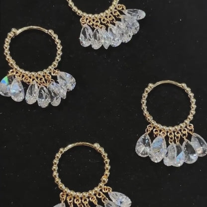 ANSTER Customized Lab Grown Diamond Drop Earrings 9K/10K/14K/18K Gold Jewelry