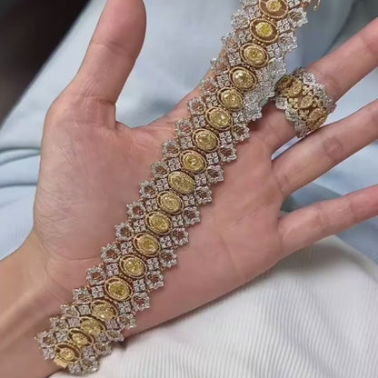 ANSTER Wholesales Price Fancy Yellow Lab Grown Diamonds Bracelet Tennis Chain with IGI