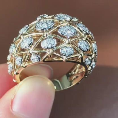 ANSTER Custom Lab Grown Diamond Ring 10/14/18/24K Dubai Gold Jewelry