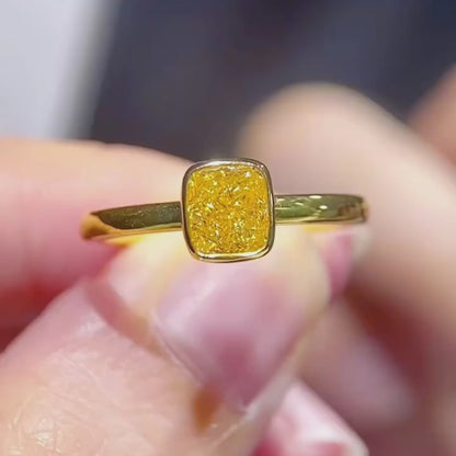 ANSTER Jewelry 18K Gold Ring 1ct VVS2 Fancy Lab Grown Diamond Ring with IGI