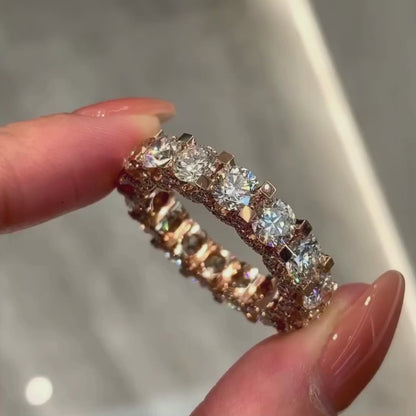 ANSTER Jewelry Luxury 18K Gold Ring Lab Grown Diamond Tennis Ring with IGI