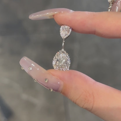 ANSTER Customized 14K Gold Piercing Jewelry Melee Lab Diamond Belly Button Ring