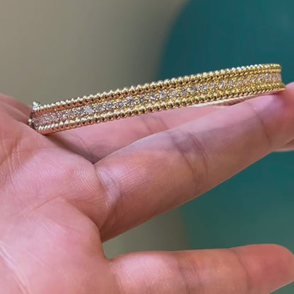 ANSTER 18K Gold Luxury Jewelry 1.7*1.7mm Lab Grown Diamonds Bangle with IGI