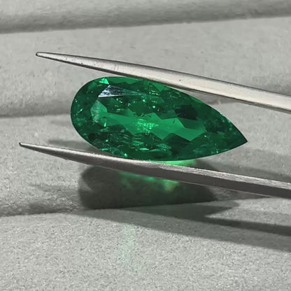 ANSTER Jewelry 18K Gold Jewelry Sets Lab Grown Emerald Earrings and Necklace with GIA