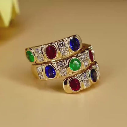 ANSTER Jewelry Anel de diamante ético feito à mão em ouro 18K com lapidação pera cultivado em laboratório 
