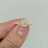 ANSTER Jewelry Anel de diamante ético feito à mão em ouro 18K com lapidação pera cultivado em laboratório 