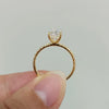 ANSTER Jewelry Anel de diamante ético feito à mão em ouro 18K com lapidação pera cultivado em laboratório 