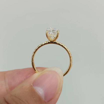 ANSTER Wholesales Price Radiant Cut Lab Grown Diamonds Engagement Ring with IGI 18K Gold Ring
