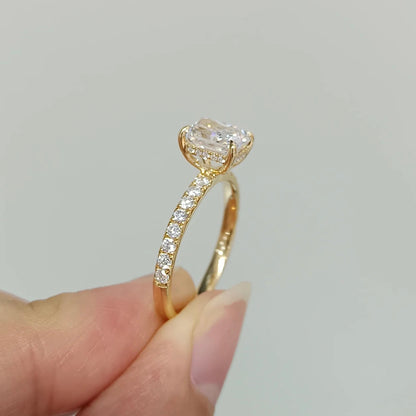 ANSTER Wholesales Price Radiant Cut Lab Grown Diamonds Engagement Ring with IGI 18K Gold Ring