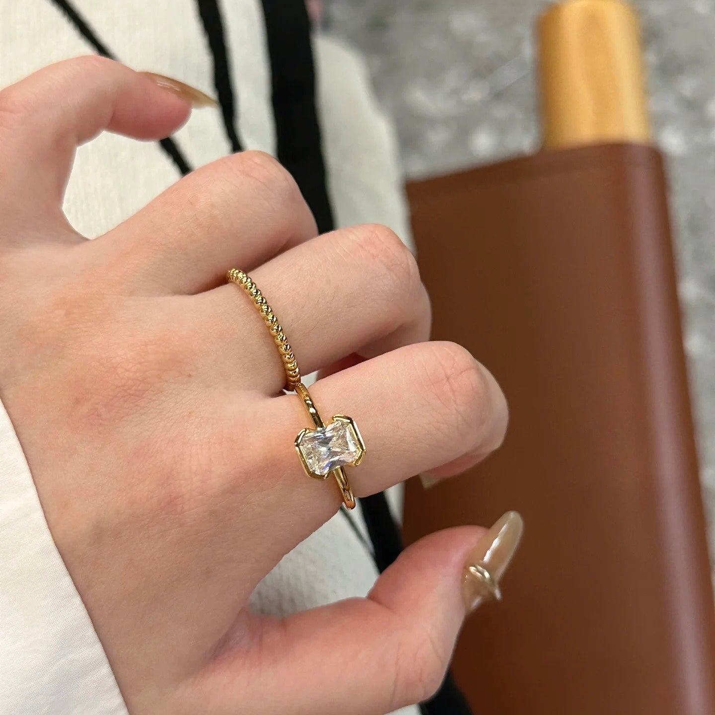 ANSTER Wholesales Price 1.5ct Lab Grown Diamond Ring with IGI Women Gold Ring