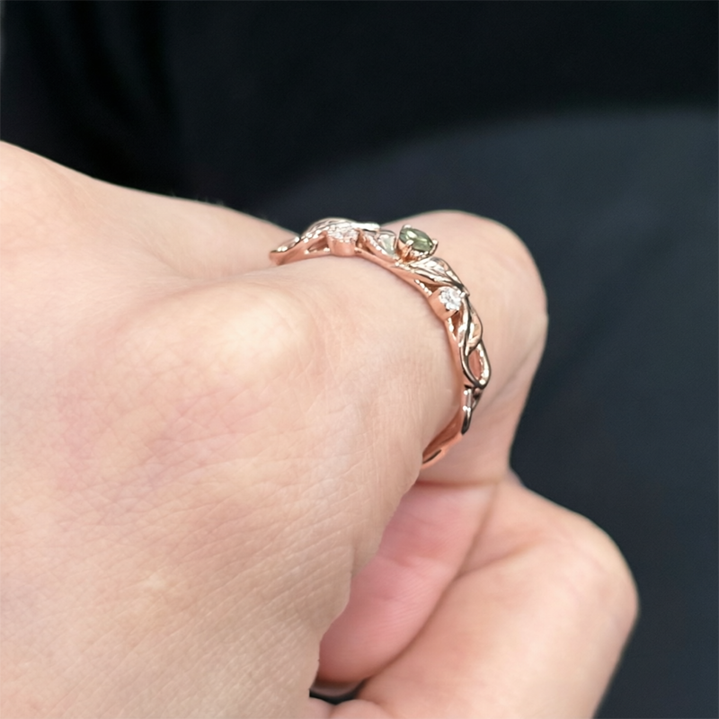 ANSTER Wholesales Price Fancy Green Melee Lab Grown Diamond Ring with IGI
