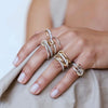 ANSTER Wholesales Price 18K Gold Four Rings Alternating Bands Lab Grown Diamond Ring with IGI Same style as Rose's