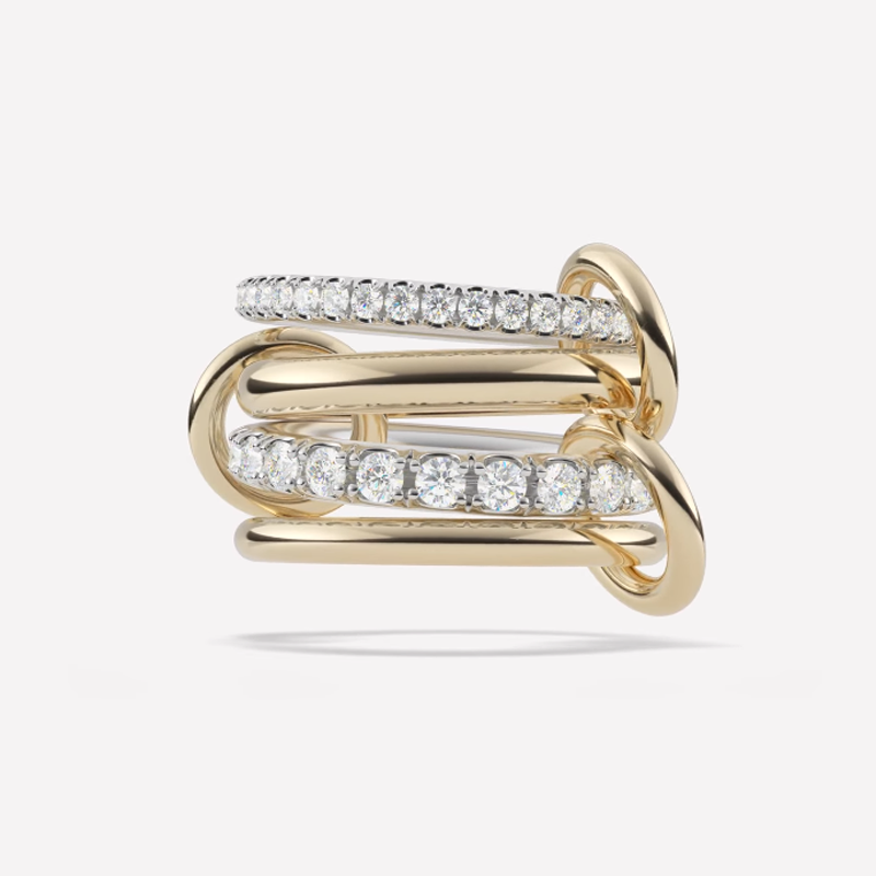 ANSTER Jewelry Anel de diamante ético feito à mão em ouro 18K com lapidação pera cultivado em laboratório 