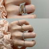 ANSTER Wholesales Price 18K Gold Four Rings Alternating Bands Lab Grown Diamond Ring with IGI Same style as Rose's