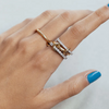 ANSTER Wholesales Price 18K Gold Four Rings Alternating Bands Lab Grown Diamond Ring with IGI Same style as Rose's