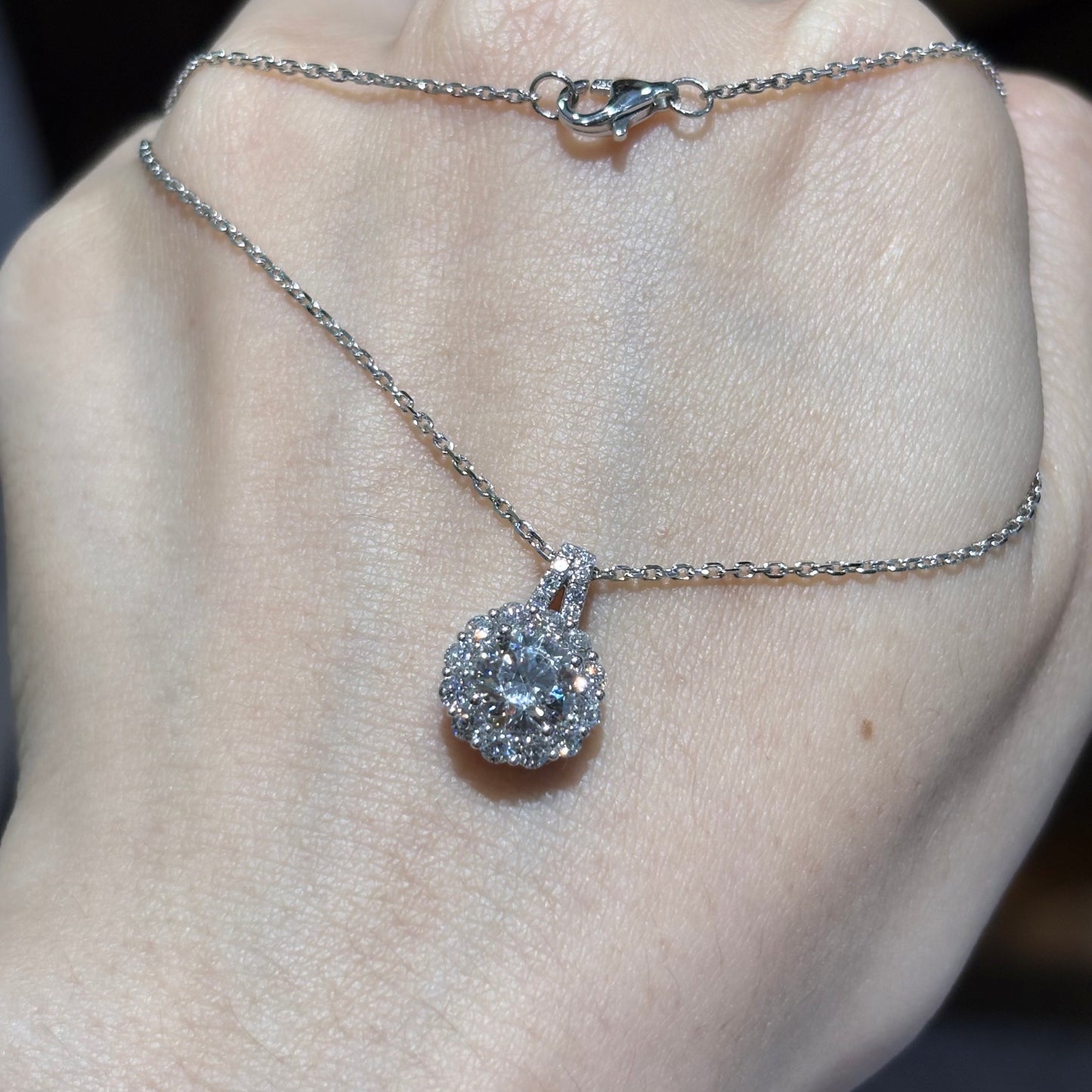 ANSTER Custom Wholesales Price Bezel setting Lab Grown Diamond Pendant Necklace with IGI