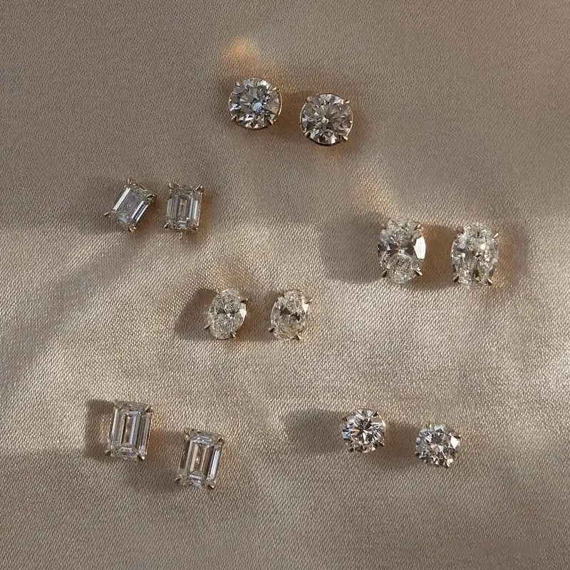 ANSTER Wholesales Price Fancy Shape cut Lab Grown Diamonds Stud Earrings with IGI
